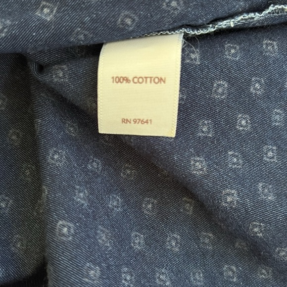 J Jill Chambray Blue Denim Longsleeve Diamond Button Down Tunic Top Women’s M - Picture 11 of 11